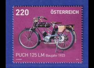 Österreich 2016 Sondermarke Leichtmotorrad Puch 125 LM Mi.-Nr. 3258
