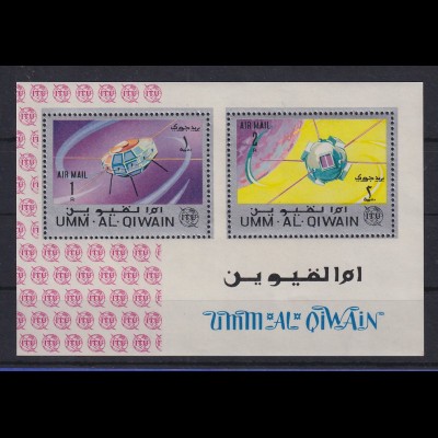Umm al-Qaiwain 100 Jahre ITU Satelliten Mi.-Nr. Block 5A ** / MNH