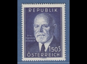 Österreich 1953 Sondermarke 80. Geburtstag von Theodor Körner Mi.-Nr. 982