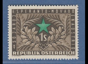 Österreich 1954 Sondermarke 50 Jahre Esperantobewegung Mi.-Nr. 1005