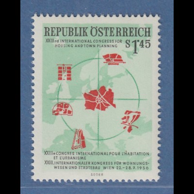 Österreich 1956 Sondermarke Internationaler Städtebaukongress, Wien Mi.-Nr. 1027