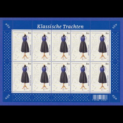 Österreich 2019 Klassische Trachten Kärnten Mi.-Nr. 3472 Kleinbogen **