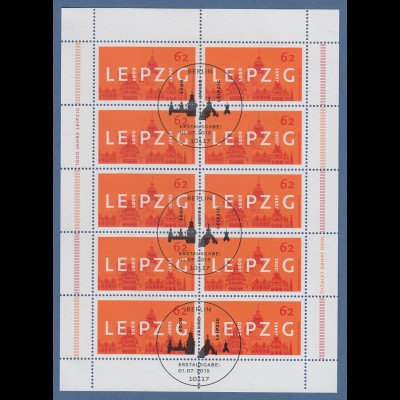 Deutschland 2015 750 Jahre Leipzig Mi.-Nr. 3164 Kleinbogen mit ET-Sonderstempel