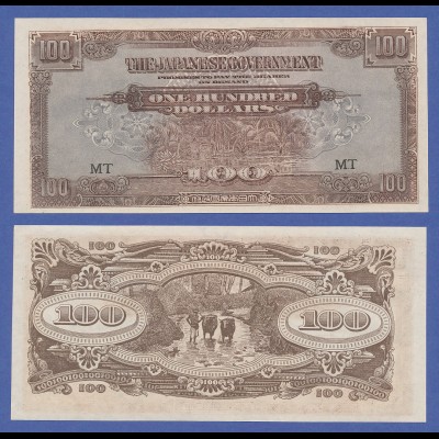 Banknote Malaya japanische Besetzung 1942-44, 100 Dollar in guter Erhaltung ! 