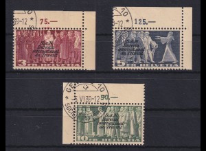 Schweiz Genfer Ämter Arbeitsorganisation BIT 1939 Franken-Werte Mi.-Nr. 57-59 O 