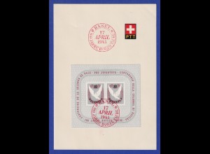 Schweiz 1945 100 Jahre Basler Taube Mi-Nr. Block 12 mit rotem So.-O BASEL