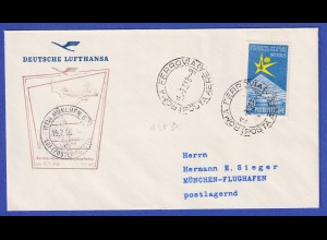 Erstflugbeleg Lufthansa Sieger-Kat.-Nr. 130A vom 15.7.1958 Rom-München-Frankfurt