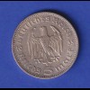 5-Reichsmark Silbermünze Hindenburg mit Reichsadler 1935 A
