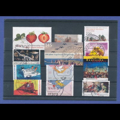 Bundesrepublik alle selbstklebenden Briefmarken des Jahrgangs 2010 komplett O