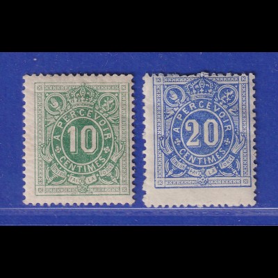 Belgien 1870 Portomarken 10 und 20 C. Mi.-Nr. 1-2 ungebraucht *
