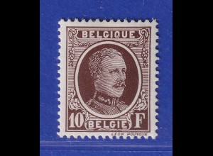 Belgien 1926 Freimarke Albert I. Höchstwert 10 Fr. Mi.-Nr. 217 ungebraucht *