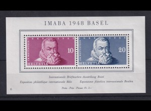 Schweiz 1948 Blockausgabe IMABA , Basel Mi.-Nr. Block 13 **