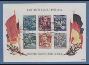 DDR 1955 Blockausgabe Friedrich Engels Mi.-Nr. Block 13 gest BERLIN W 66 