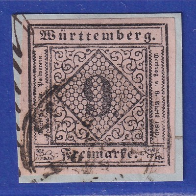 Württemberg 1851 9Kreuzer Mi.-Nr. 4a gestempelt gpr. Heinrich BPP