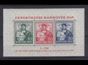 Bizone 1949 Hannover Messe Blockausgabe mit Mi.-Nr. 103-105 = Block 1 **