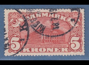 Dänemark 1915 5 Kronen Hauptpostamt Kopenhagen mit Wz.2 Mi.-Nr. 81 gestempelt
