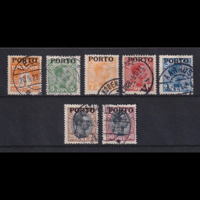 Dänemark 1921 Portomarken Mi.-Nr. 1-7 Satz kpl. gestempelt