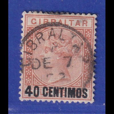 Gibraltar 1889 span. Währung 40 C braunorange Mi.-Nr. 19 gestempelt