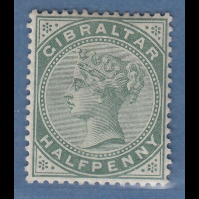 Gibraltar 1898 Victoria 1/2 P. graugrün Mi.-Nr. 8b ungebraucht *