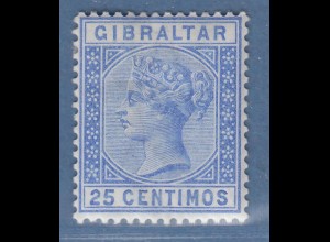 Gibraltar 1889 Victoria 20 C. ultramarin Mi.-Nr. 24 ungebraucht *