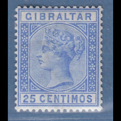 Gibraltar 1889 Victoria 20 C. ultramarin Mi.-Nr. 24 ungebraucht *