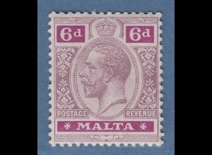 Malta 1914 König Georg V. 6 P. Mi.-Nr. 48 ungebraucht *