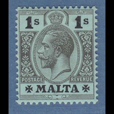 Malta 1914 König Georg V. 1 Shilling Mi.-Nr. 49y ungebraucht *
