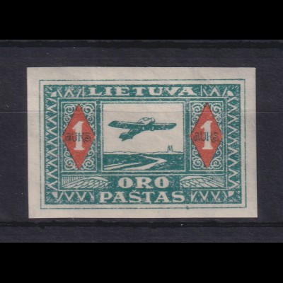 Lietuva / Litauen 1921 Flugpostmarke 1A UNGEZÄHNT Mi.-Nr. 106 U ungebraucht *