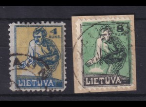 Lietuva / Litauen 1922 Freimarken Sämann Mi.-Nr. 124-25 Satz kpl. gestempelt 