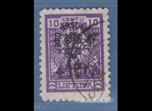 Lietuva / Litauen 1924 Kriegswaisen 10 C violett mit Wz.3 Mi.-Nr. 227 X gest.