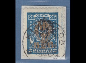 Lietuva / Litauen 1926 Waisenhäuser 25 C blu mit Wz.3 Mi.-Nr. 263 X gest. 