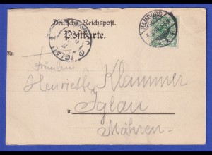 AK Hamburg Hansahafen gelaufen 1898 