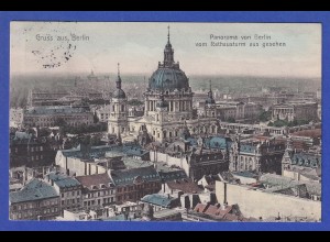 AK Berlin Panorama, Berliner Dom 1911 gelaufen nach Tsinanfu / China