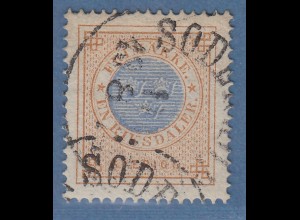 Schweden 1877 Freimarke 1 RIKSDALER gez. K14 Mi.-Nr. 26A gestempelt