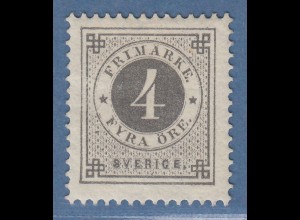 Schweden 1877 Freimarke 4 Öre grau Mi.-Nr. 18B ungebraucht *
