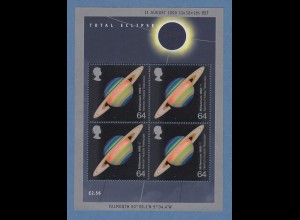 Großbritannien 1999 Blockausgabe Totale Sonnenfinsternis Mi.-Nr. Block 7 ** 
