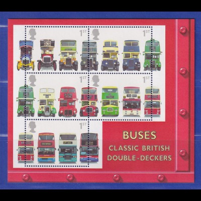 Großbritannien 2001 Doppeldecker-Busse Mi.-Nr. Block 11 ** 