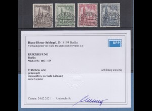 Berlin 1953 Gedächtniskirche Nr. 106-109 Luxus-Satz alle O BERLIN-CHARLOTTENBURG