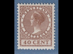 Niederlande 1924 Wilhelmina 40 Cent Mi.-Nr. 190A ungebraucht *