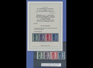 Österreich 1945 Grazer Aufdruck Markwerte Mi.-Nr. 693-696 **, gepr mit Attest 