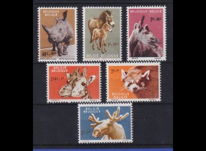 Belgien 1961 Tiere aus dem Zoo Antwerpen Mi.-Nr. 1242-1247 Satz kompl. **