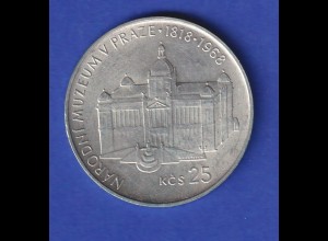 Tschechoslowakei Silbermünze 1968 150 Jahre Nationalmuseum Prag 25 Kronen 