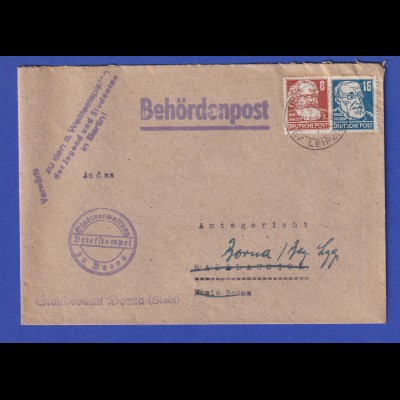 DDR 1951 Behördenpost mit Propaganda-O Vorwärts zu Weltfestspielen Jugend Berlin