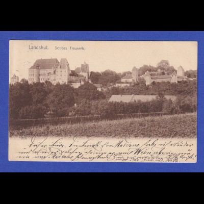 AK Burg Trausnitz in Landshut gelaufen 1906