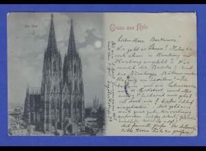 AK Gruß aus Köln gelaufen 1898