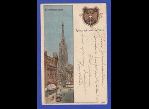 AK Gruß aus Wien gelaufen 1898