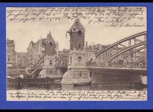 AK Stettin - Hansa-Brücke gelaufen 1905