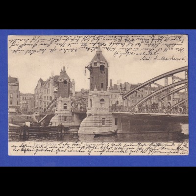 AK Stettin - Hansa-Brücke gelaufen 1905