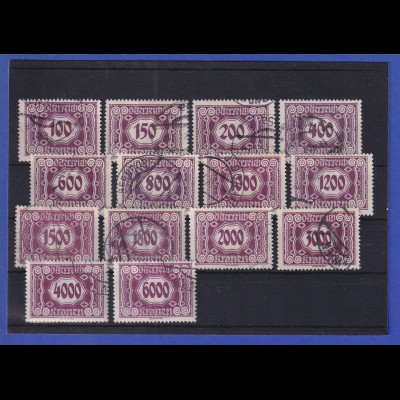 Österreich 1922/24 Portomarken Neue Ziffernzeichnung Mi.-Nr.118-131 gestempelt
