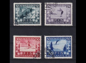 Österreich 1933 FIS-Wettkämpfe in Innsbruck Mi.-Nr. 551-554 mit Sonderstempel